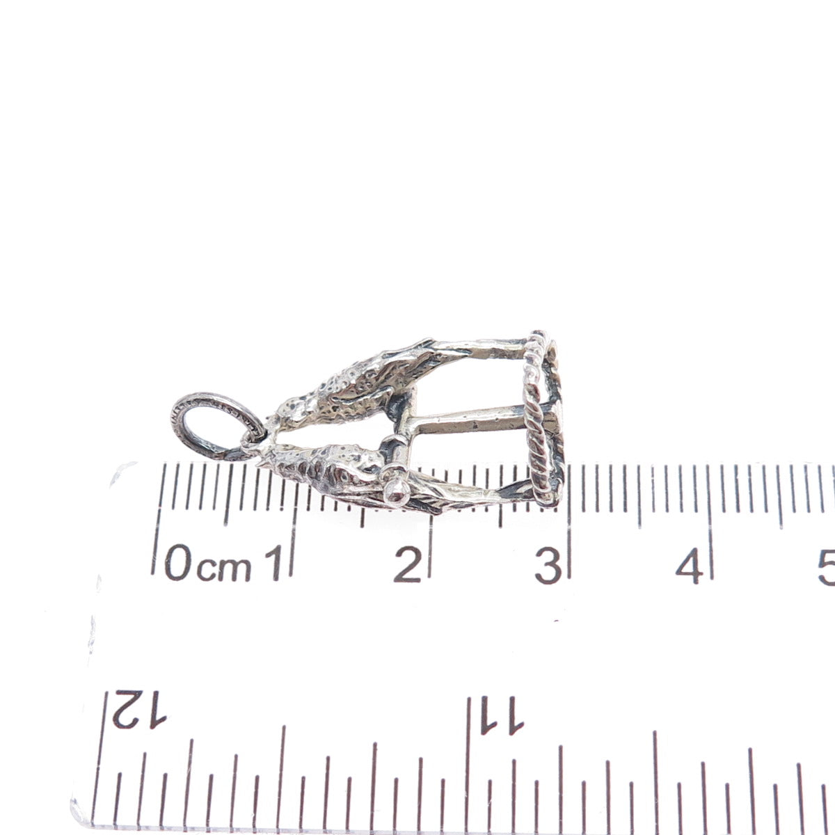 CELLINI 925 Sterling Silver Vintage Parrot Bird Couple Oxidized Charm Pendant