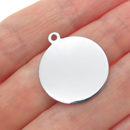 925 Sterling Silver Vintage Engraved Bridesmaid Minimalist Charm Pendant