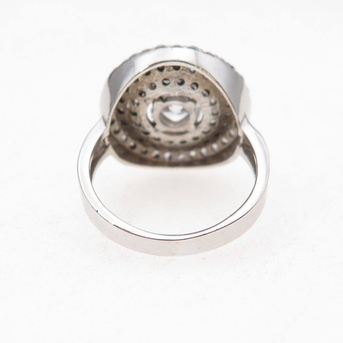 925 Sterling Silver Round-Cut C Z Sparkle Ring Size 6.75