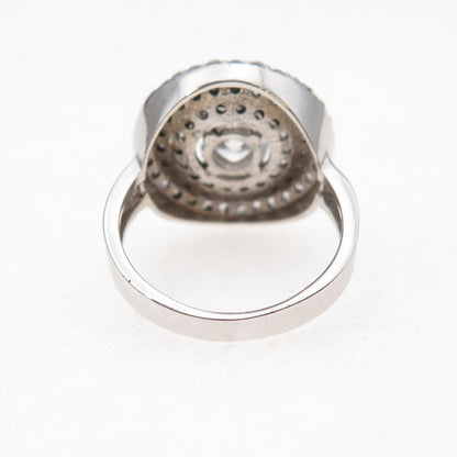925 Sterling Silver Round-Cut C Z Sparkle Ring Size 6.75