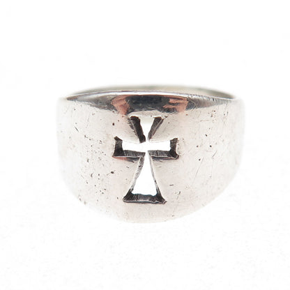 James Avery 925 Sterling Silver Vintage Cross Oxidized Ring Size 5