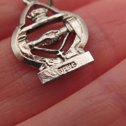 925 Sterling Silver Vintage Sacrament of Marriage Matrimony Mini Charm Pendant