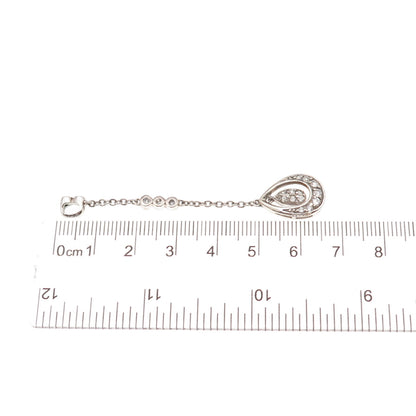 925 Sterling Silver Vintage C Z Drop Chain Dangle Charm Pendant