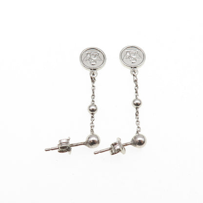 925 Sterling Silver Cherub Drop Chain Dangle Earrings