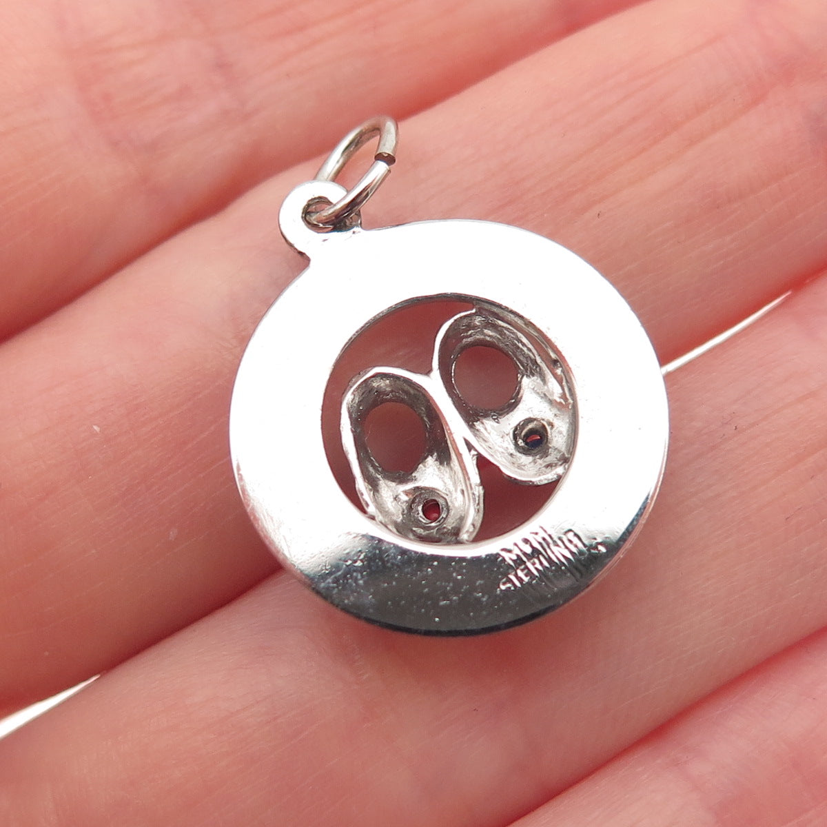 MARK MERCY 925 Sterling Silver Vintage Rhinestone Blessed Event Charm Pendant