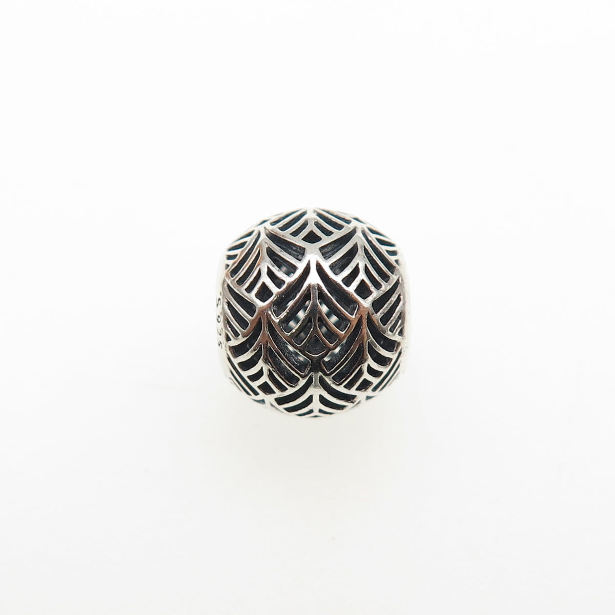 PANDORA 925 Sterling Silver Tropicana Palm Leaf Slide Bead Charm