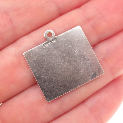 925 Sterling Silver Vintage Sweet 16 Oxidized Charm Pendant