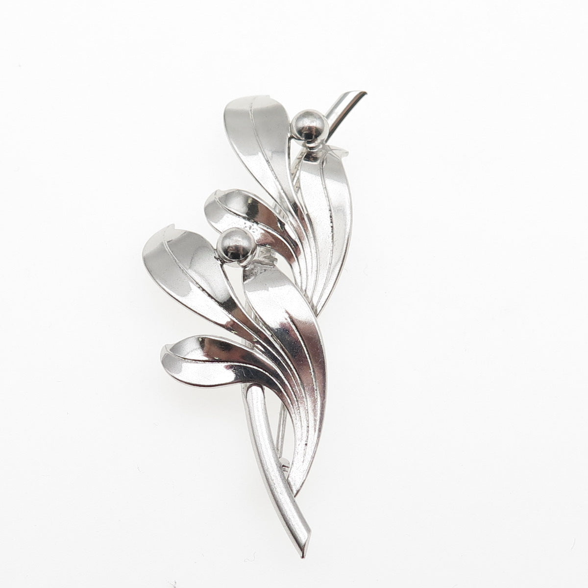 FORSTNER 925 Sterling Silver Vintage Modernist Floral Pin Brooch