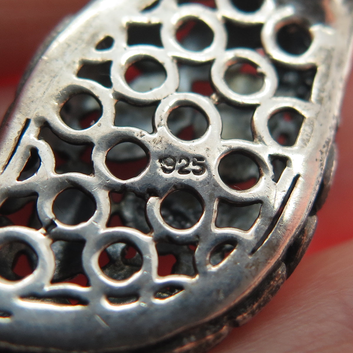 925 Sterling Silver Vintage Modernist Kali Oxidized Pendant