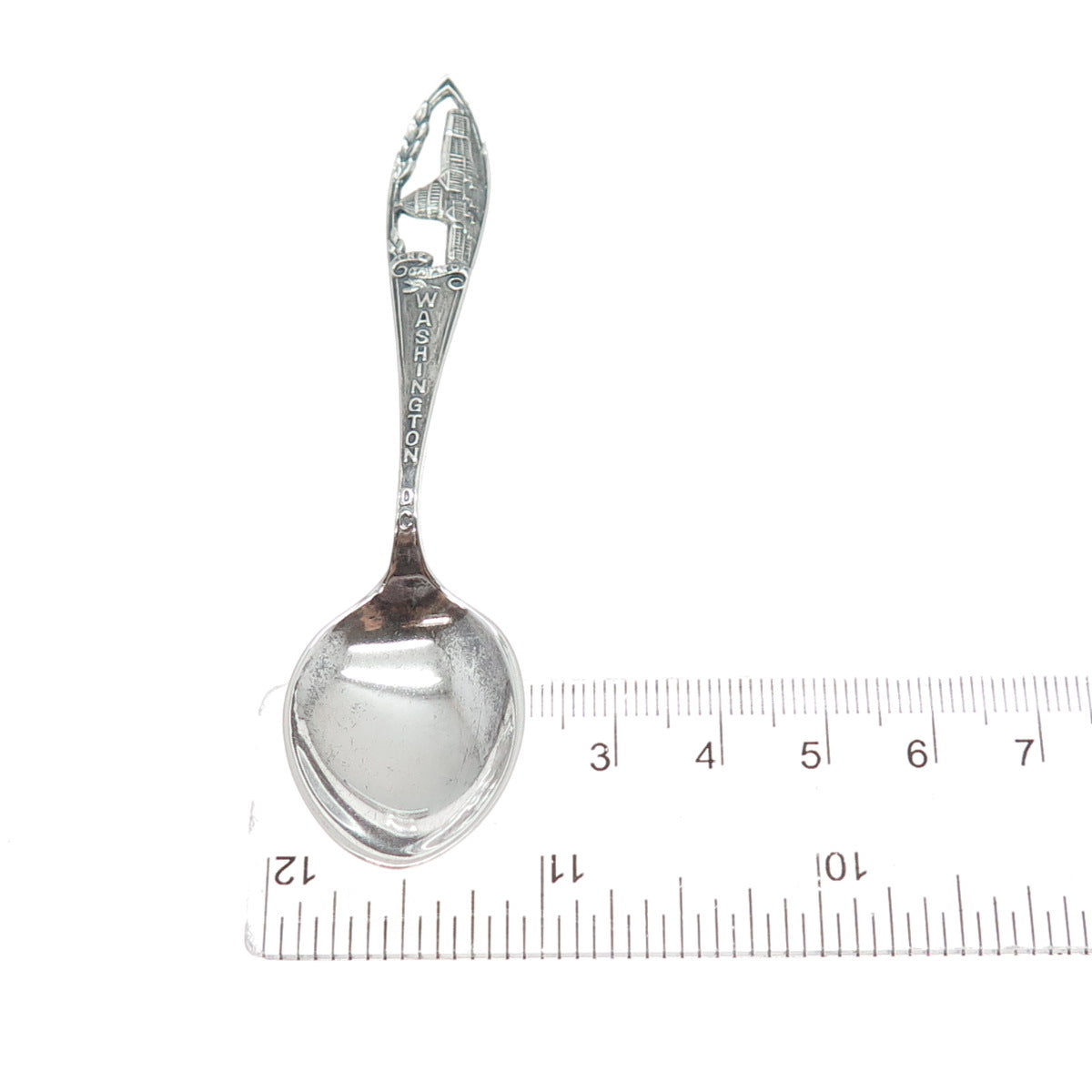 925 Sterling Silver Antique Art Deco Washington DC States & Cities Coffee Spoon