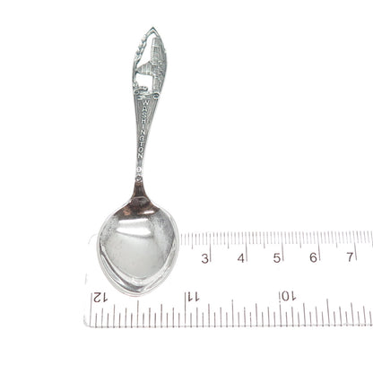 925 Sterling Silver Antique Art Deco Washington DC States & Cities Coffee Spoon