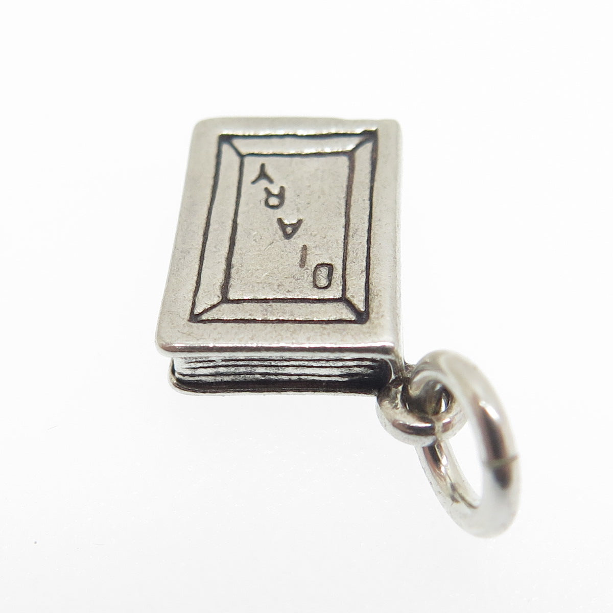 SUN WEST 925 Sterling Silver Vintage Diary Minimalist Charm Pendant