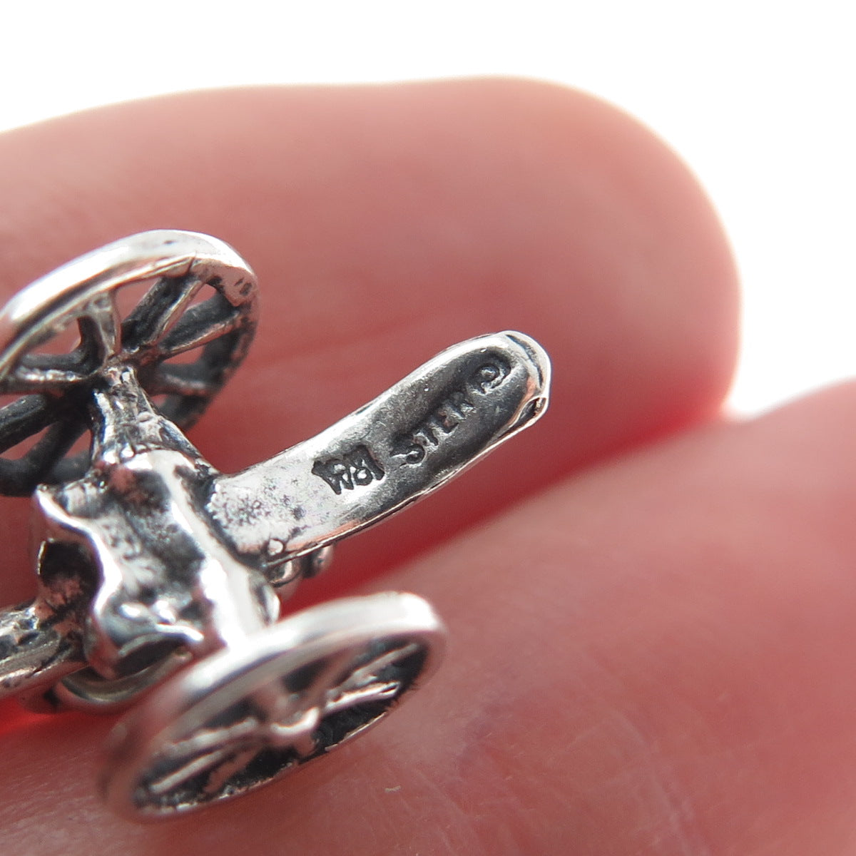 WHEELER MFG CO 925 Sterling Silver Vintage Cannon Military Minimalist 3D Pendant