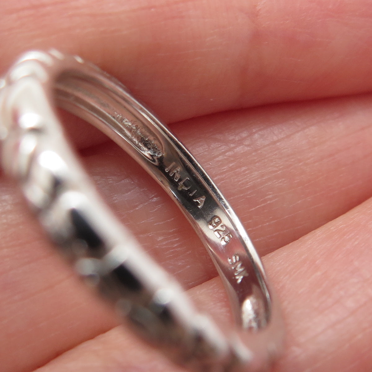 925 Sterling Silver Dragon Skin Band Ring Size 6.75