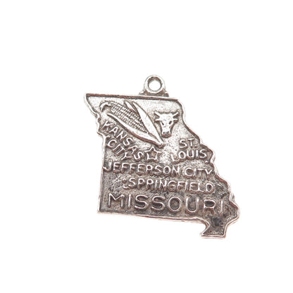 Bell Trading Post 925 Sterling Silver Vintage Missouri State Mini Charm Pendant