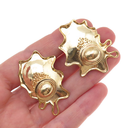 William & Shellie 925 Sterling Gold Plated Vintage Modernist Omega Back Earrings