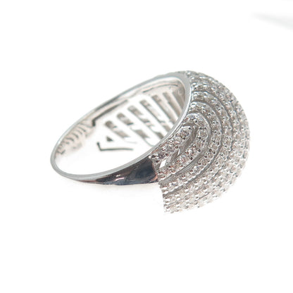925 Sterling Silver Round-Cut C Z Sparkle Dome Ring Size 8.25