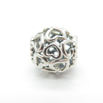 PANDORA 925 Sterling Silver Hearts All Over Bead Charm