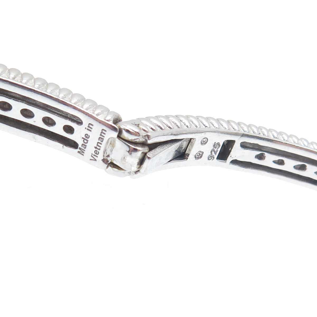 925 Sterling Silver Real Sleeping Beauty Turquoise Gem Ribbed Cuff Bracelet 7.5"