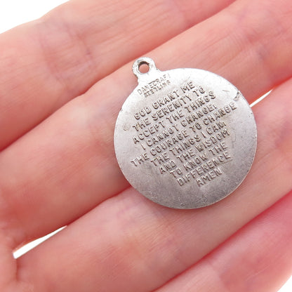 Danecraft 925 Sterling Silver Vintage Prayer Hands Oxidized Charm Pendant