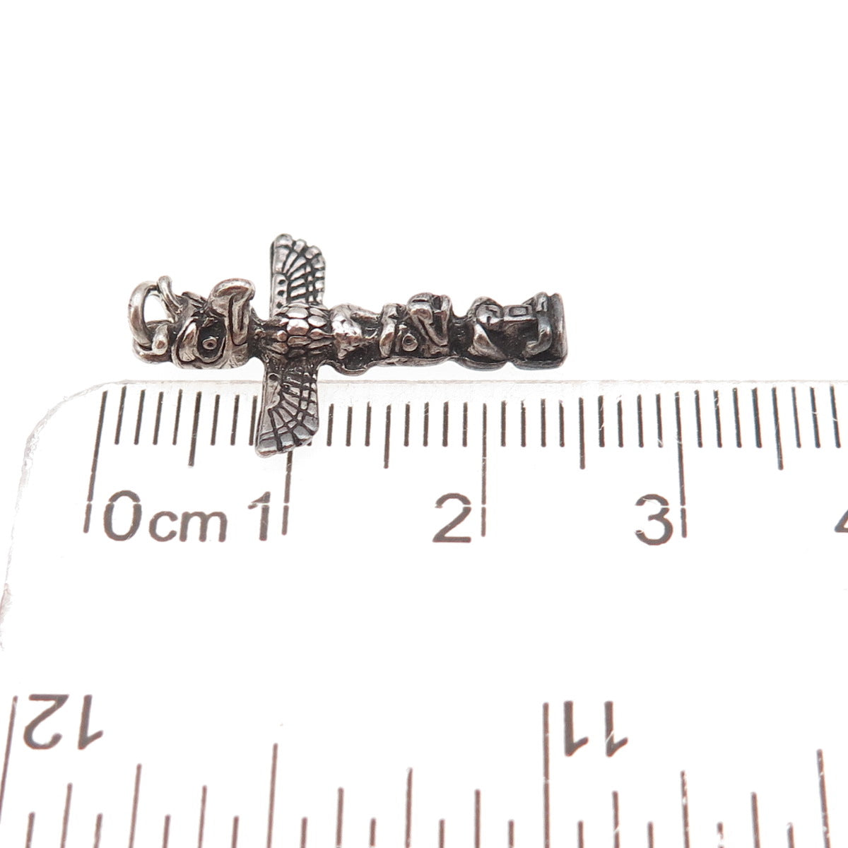 Old Pawn Sterling Silver Vintage Southwestern Totem Pole Tribal Charm Pendant