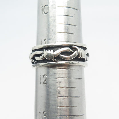 925 Sterling Silver Vintage Celtic Knot Handmade Band Ring Size 11.5