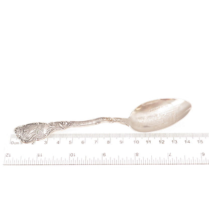 Shepard 925 Sterling Silver Antique Art Deco Fort Dearborn Illinois Coffee Spoon