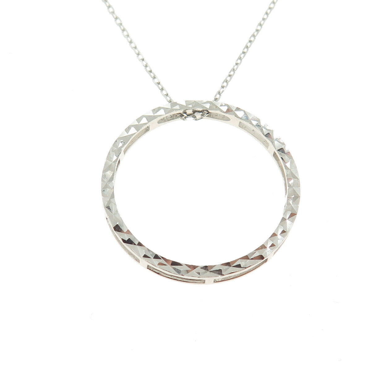 925 Sterling Silver Circle of Life Cable Chain Necklace 18"
