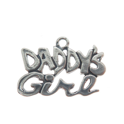 SUNDANCER 925 Sterling Silver Vintage Daddy's Girl Oxidized Mini Charm Pendant