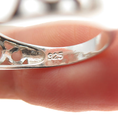 NEVADA 925 Sterling Silver Vintage Spiral Scroll Dome Ring Size 9.5