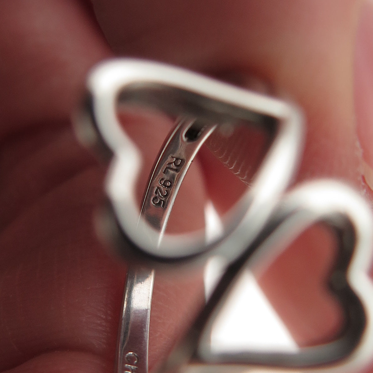 RL Richline 925 Sterling Silver Vintage Open Heart Bypass Ring Size 6.5