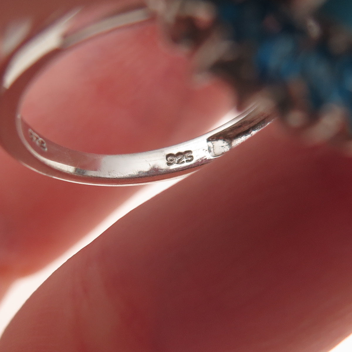 Chuck Clemency 925 Sterling Real Sleeping Beauty Turquoise & Apatite Ring Size 8