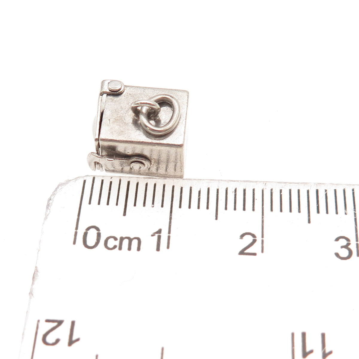 925 Sterling Silver Antique Art Deco Jack in the Box Oxidized Open Charm Pendant