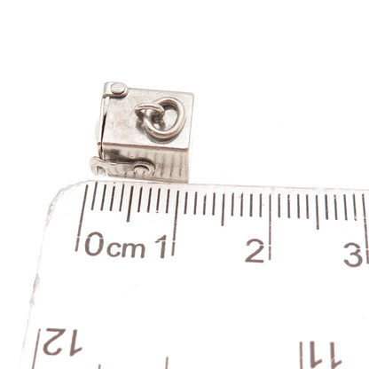 925 Sterling Silver Antique Art Deco Jack in the Box Oxidized Open Charm Pendant