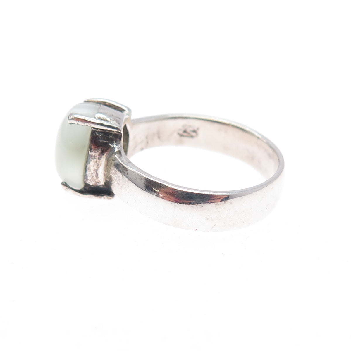 925 Sterling Silver Vintage Real Cabochon Cat's Eye Ring Size 6.5