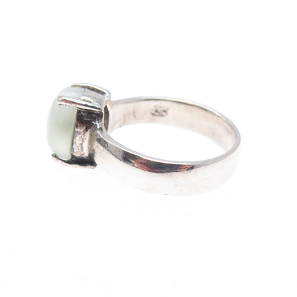 925 Sterling Silver Vintage Real Cabochon Cat's Eye Ring Size 6.5