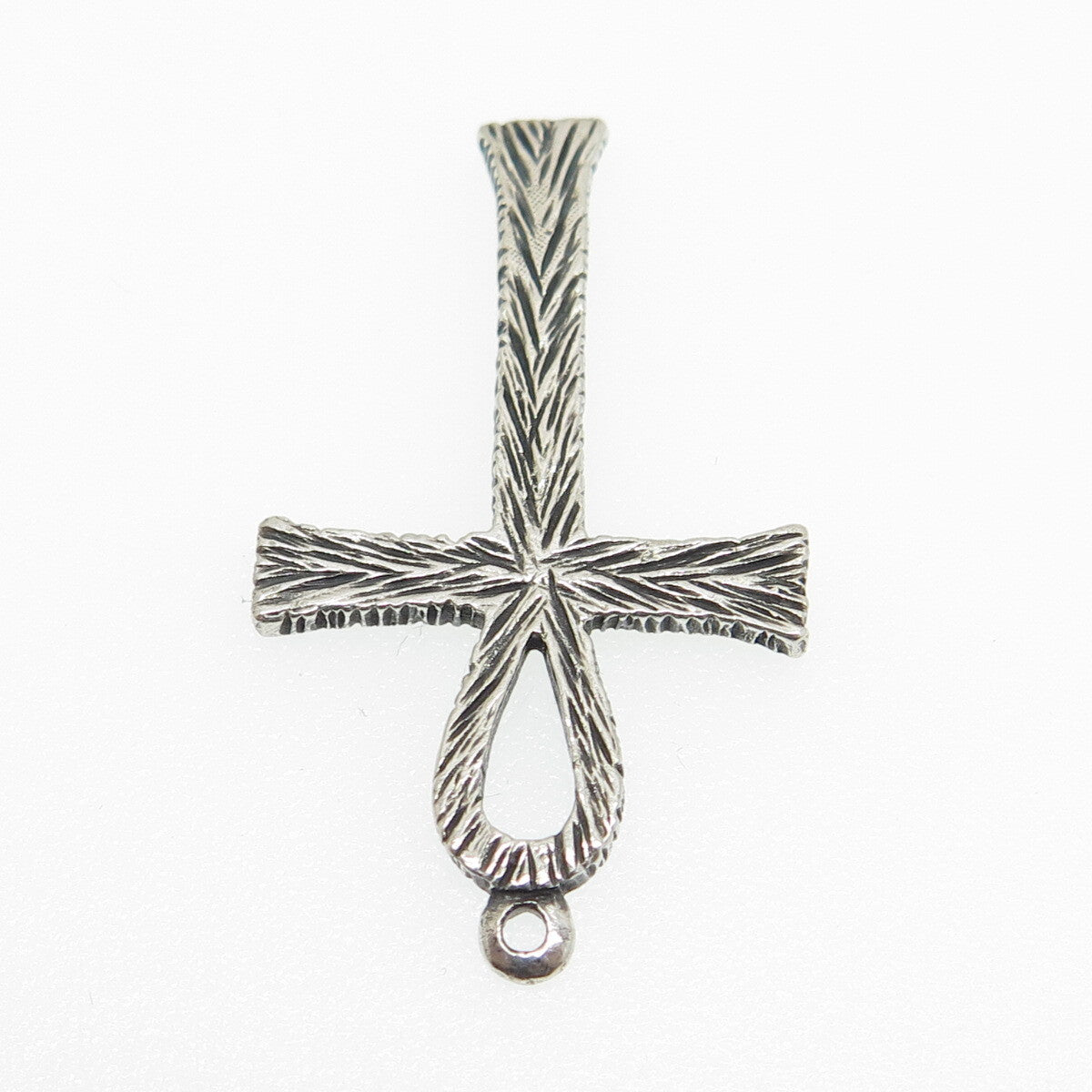 AVEDON 925 Sterling Silver Vintage Egyptian Ankh Oxidized Pendant
