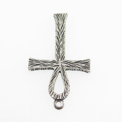 AVEDON 925 Sterling Silver Vintage Egyptian Ankh Oxidized Pendant
