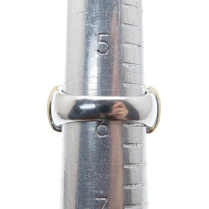 ROSS SIMONS 925 Sterling Silver 2-Tone Faux Turquoise & C Z Ring Size 6