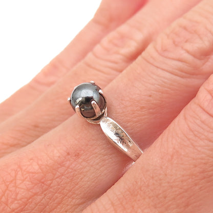 Bell Trading Post 925 Sterling Silver Vintage Real Hematite Oxidized Ring Size 8