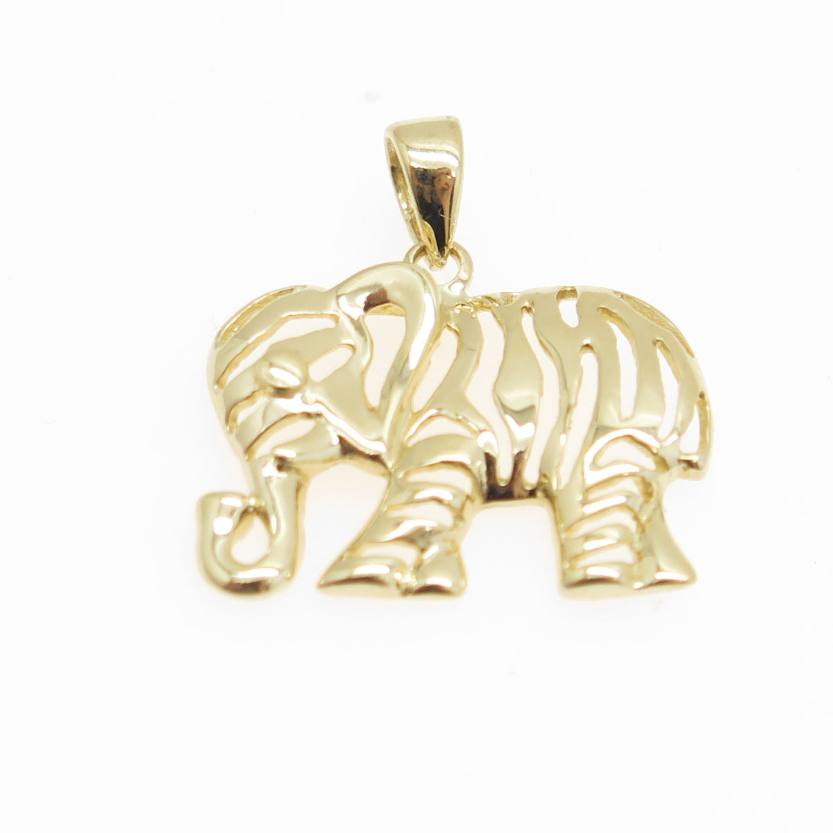 14K Yellow Gold Elephant Minimalist Charm Pendant