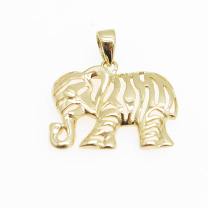 14K Yellow Gold Elephant Minimalist Charm Pendant