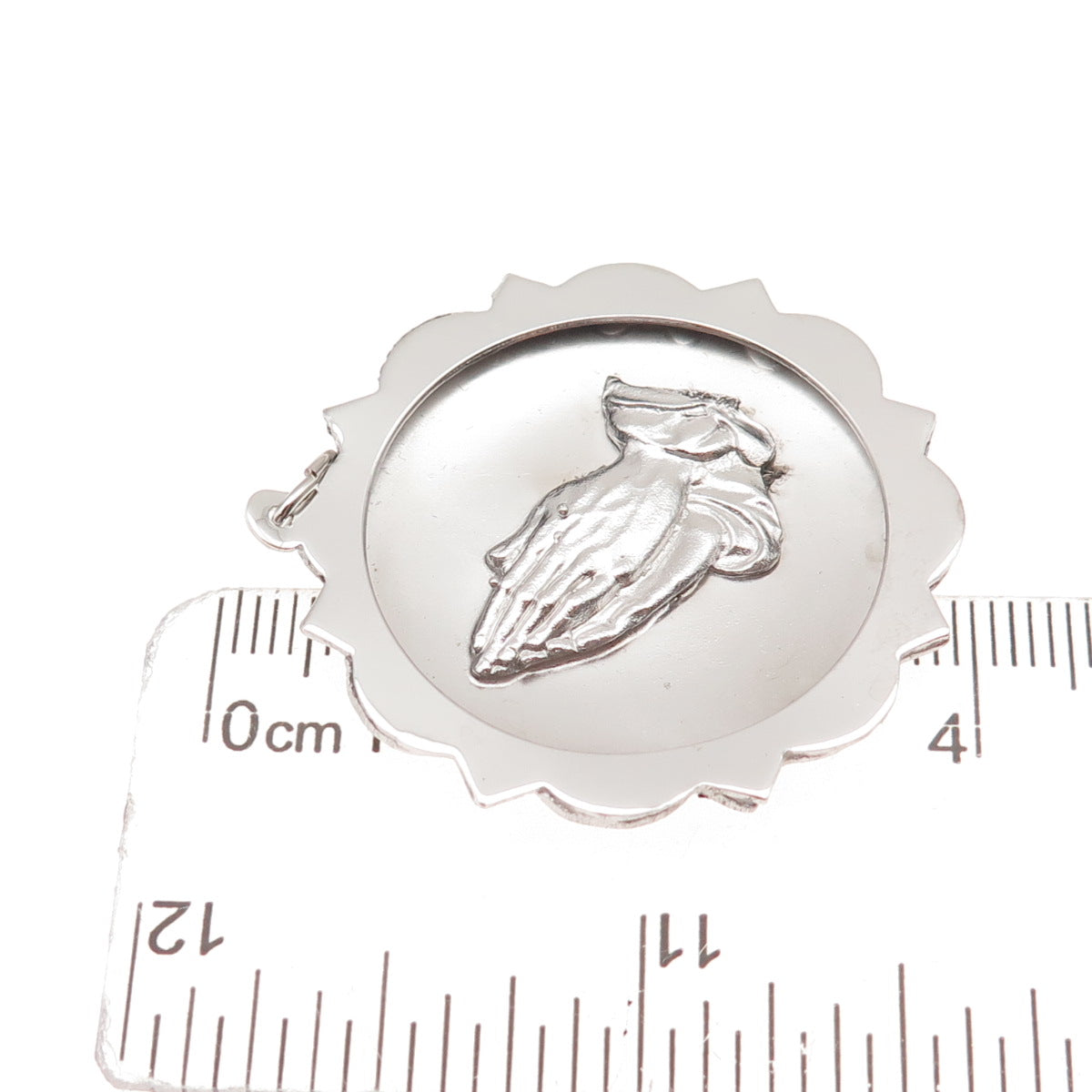 925 Sterling Silver Vintage Prayer Hands Religious Charm Pendant