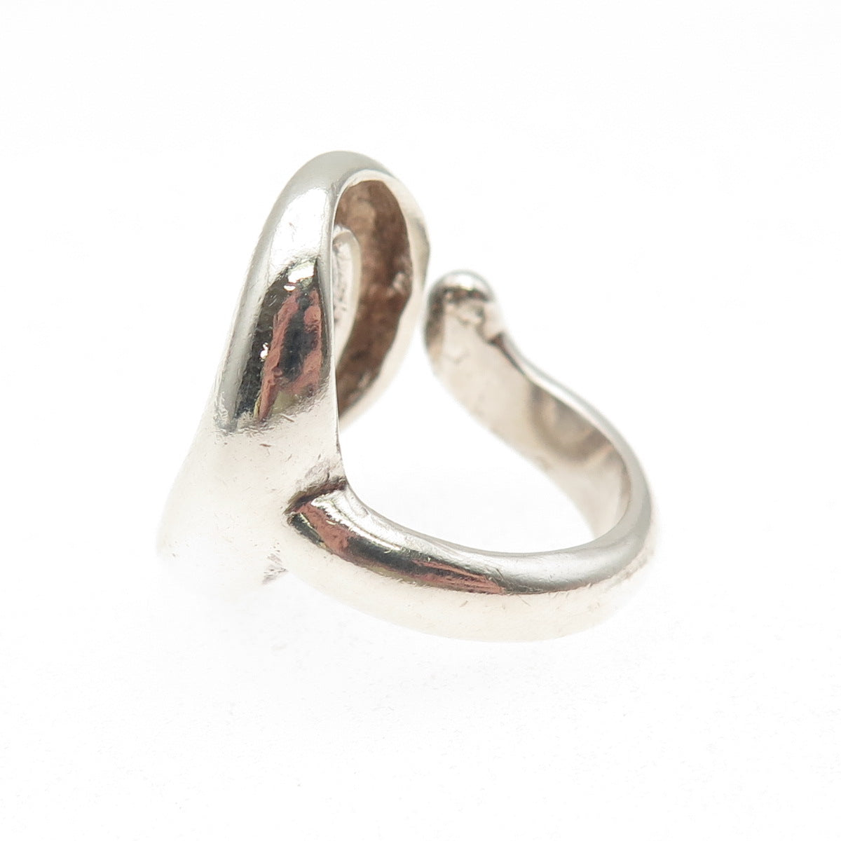 925 Sterling Silver Vintage Letter O Modernist Adjustable Ring Size 7.25