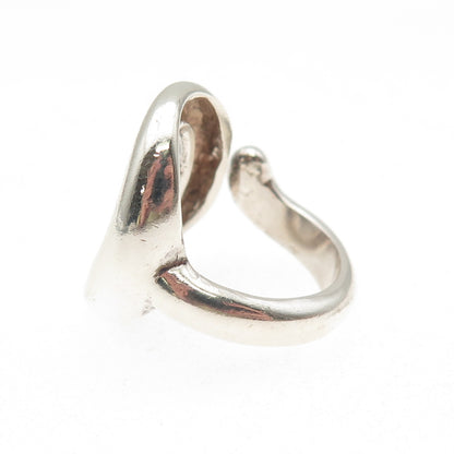 925 Sterling Silver Vintage Letter O Modernist Adjustable Ring Size 7.25