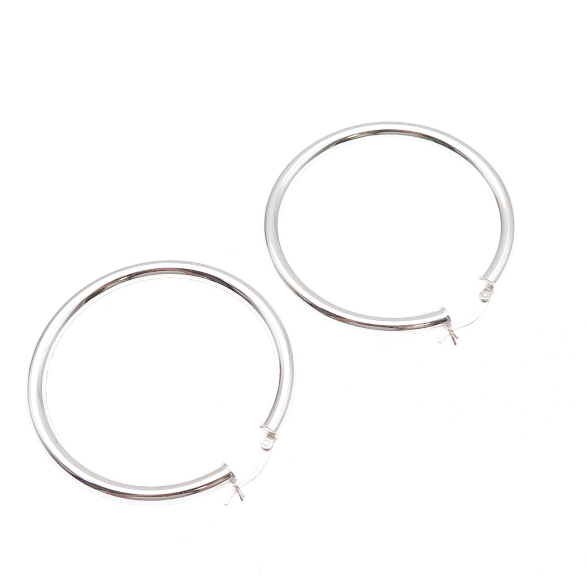 Han 925 Sterling Silver Italy Tube Hoop Earrings