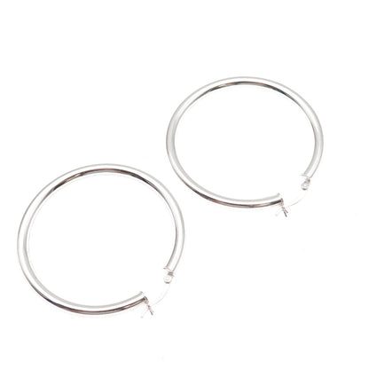 Han 925 Sterling Silver Italy Tube Hoop Earrings
