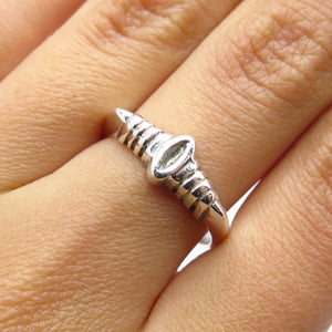 925 Sterling Silver Vintage Ribbed Oval Bar Ring Size 6.75