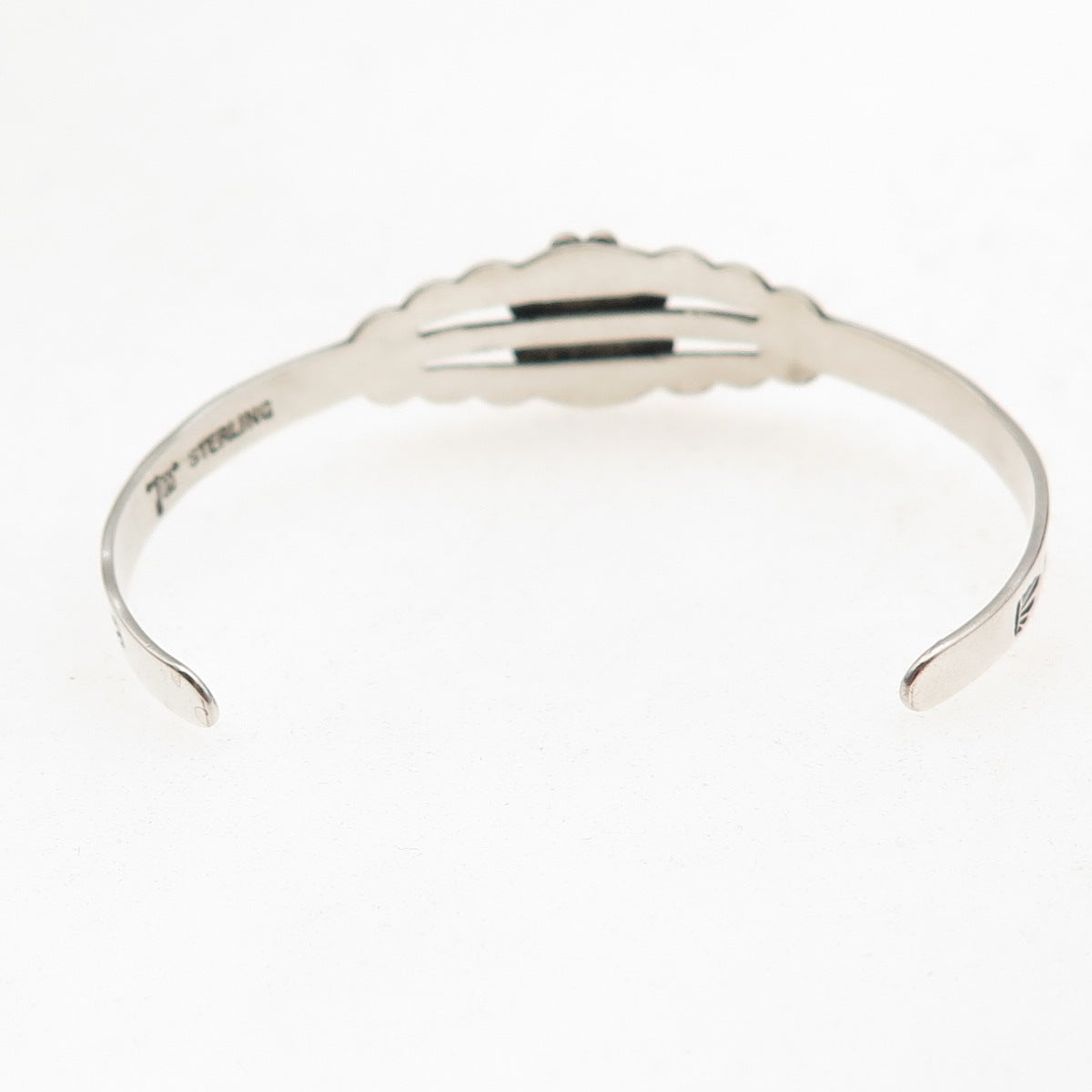 Bell Trading Post Old Pawn Sterling Silver Turquoise Adjustable Bracelet 5.25"