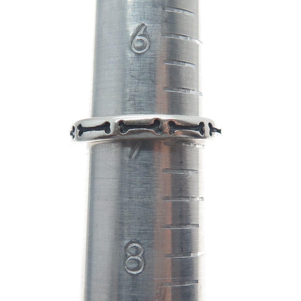 ANNI + CO. 925 Sterling Silver Vintage Dog Bone Band Ring Size 7